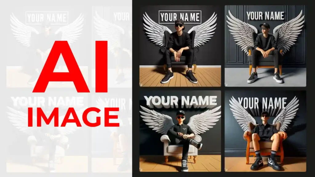 Aarya Editz AI Wings Chair With Name Photo Editing in Bing Image Creator