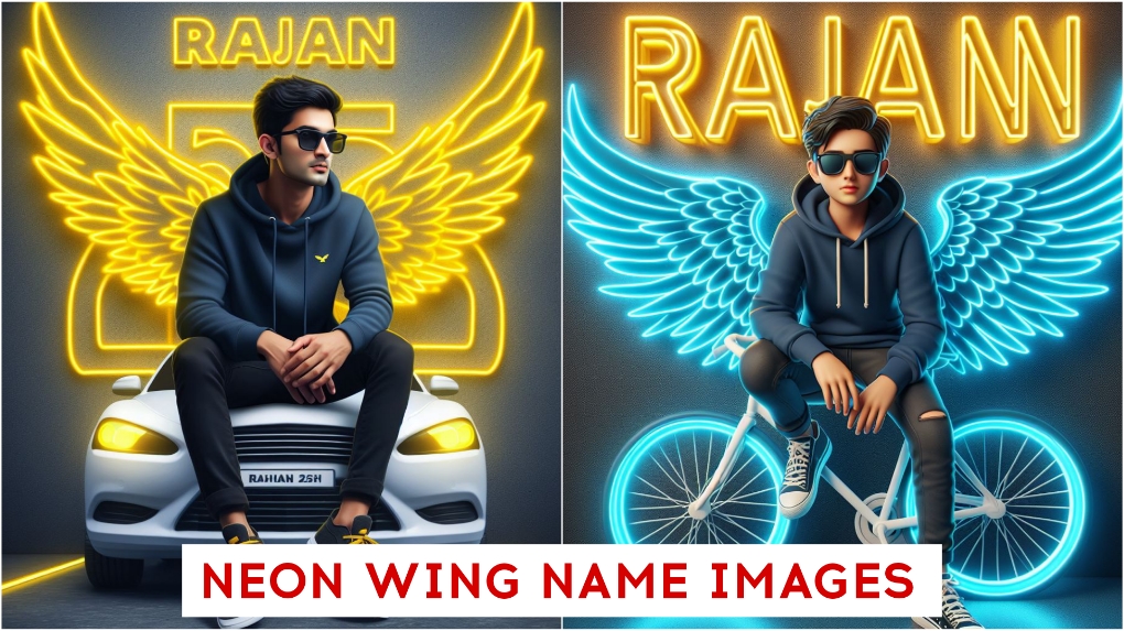 Ai Neon Wings Name Photo Editing 2024 | Bing Image Creator