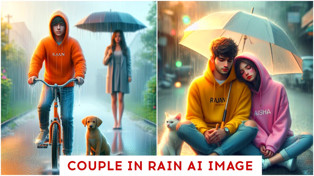 Couple In Rain With Umbrella Ai Photo Editing Link 2024 | Bing Image Creator