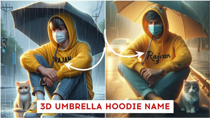 How To Create 3D Umbrella Hoodie Name Image Link 2024 | Bing Image Creator