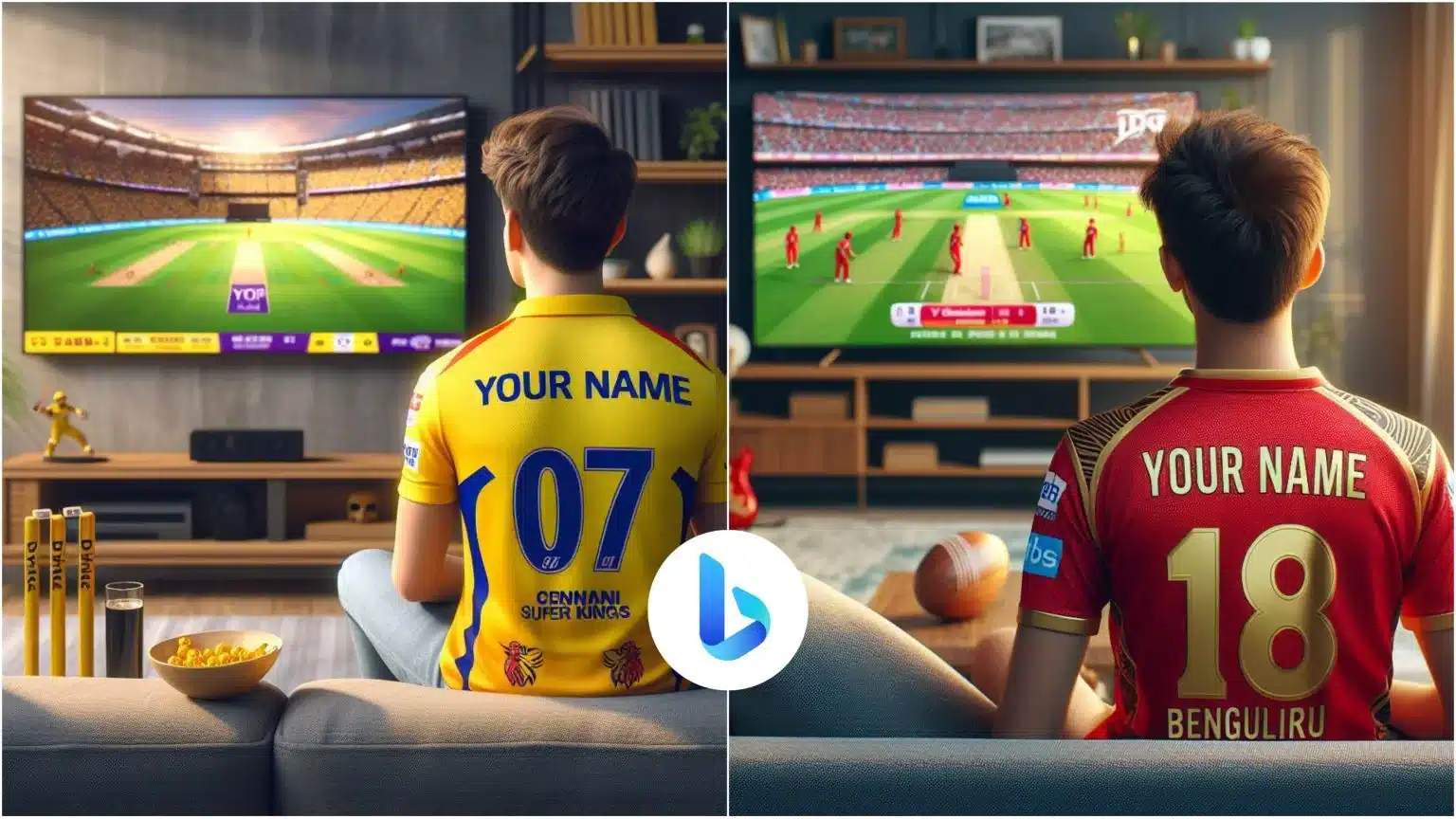 IPL Fan Boy Watching IPL On TV Ai Photo Editing Prompts