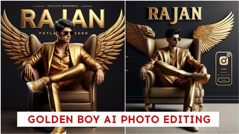 Ai Golden Wings Chair With Name Photo Editing Link 2024 | Bing Image Creator